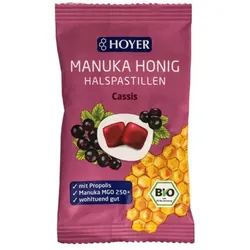 Hoyer Manukahonig Halspastillen Cassis bio