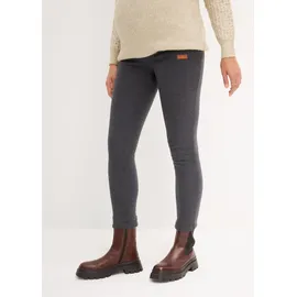 bonprix Umstandsleggings BONPRIX, Damen, Gr. 48/50 (XL), N-Gr, grau (anthrazit meliert, wollweiß), Obermaterial: 85% Polyester, 15% Baumwolle.