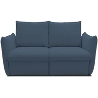 DOMO. collection Sofa Cloud Box, 2-Sitzer mit Schlaffunktion und Boxspringfederung, 2er Couch mit Bettauszug, Schlafsofa, Boxspringsofa 180 x 97 x 100 cm (BxTxH), blau