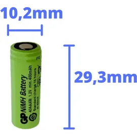 GP 3x GP Akku 2/3 AAA 1,2V / 400mAh GP40AAAM Micro NiMH Akku Höhe 29,7mm