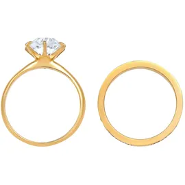 Elli "Eternity Set 925 Silber, mit Kristallen von Swarovski" Gr. 52, gold, Fingerringe, Damen, 52mm,mit Steinen, Silber 925 (Sterlingsilber)