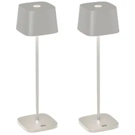 meineWunschleuchte 2er Set Wiederaufladbare Led Outdoor Tischleuchten Dimmbar In Weiß,
