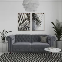 dorel home Schlafcouch Kunstleder 3-Sitzer Grau