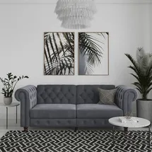 dorel home Schlafcouch Kunstleder 3-Sitzer Grau