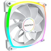 Montech RX140 PWM ARGB Reversed Fan 1600PWM, High-End Durability, Silent Performance, and Stunning ARGB Design 140mm, White)