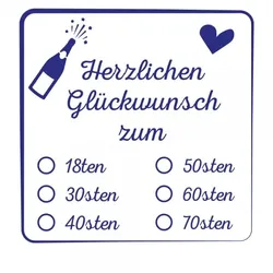 Feierlichkeiten Holzstempel - Glückwunsch zum (50x50mm)