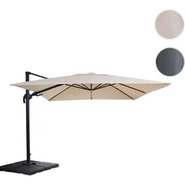 Mendler Gastronomie-Ampelschirm HWC-A96 400 x 300 cm beige inkl. Ständer