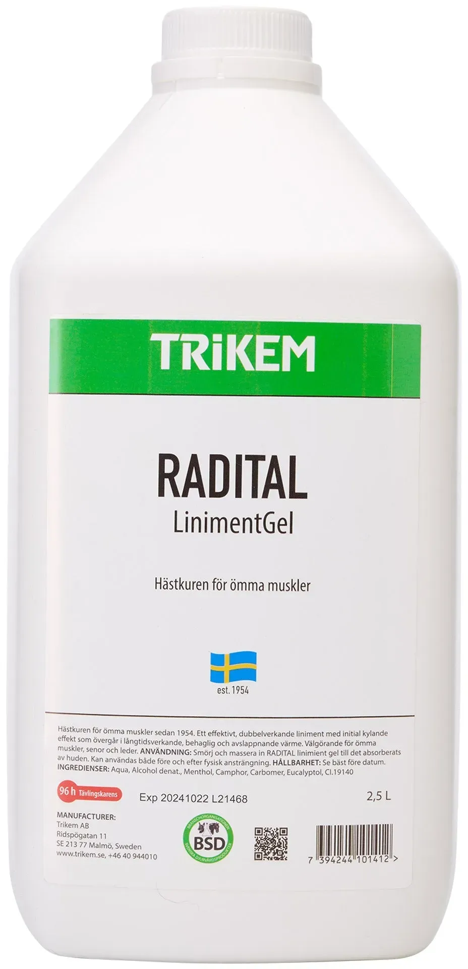 Trikem Radital wärmendes Gel zum Einreiben, 2,5 Liter