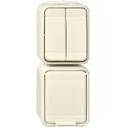 1St. Elso 445809 Steckdose 3fach 16A waagerecht AquaTop Steckklemme licht/basalt...