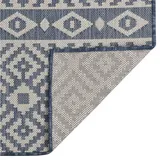 vidaXL Outdoor-Teppich Flachgewebe 80x250 cm Blau Gestreift