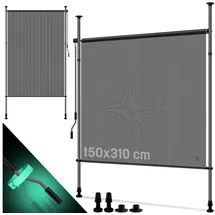 Kesser Windschutz Klemmmarkise 150 x 310 cm grau
