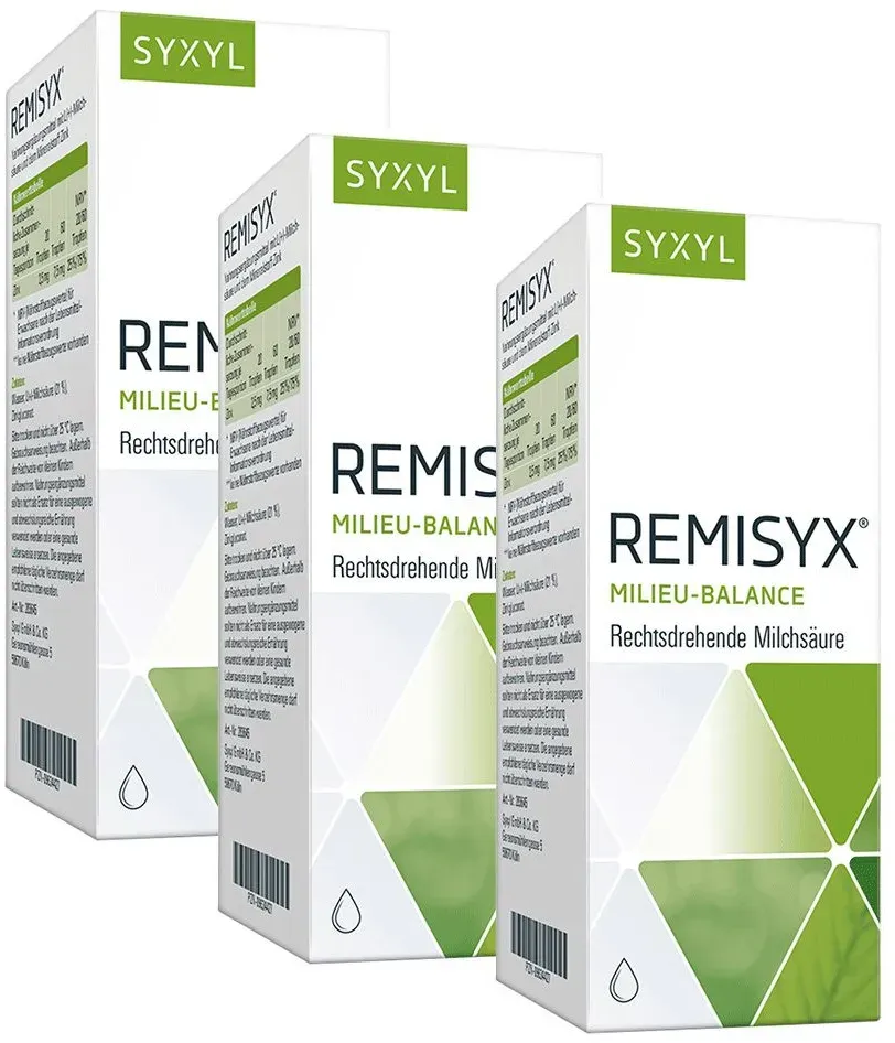 Syxyl Remisyx® mit rechtsdrehender Milchsäure zur Ansäuerung des Darms.