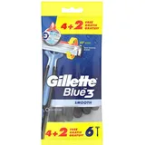 Gillette Blue 3 Smooth Einwegrasierer Männer 6 Rasierer mit 3-fach Klinge , 6 Stück