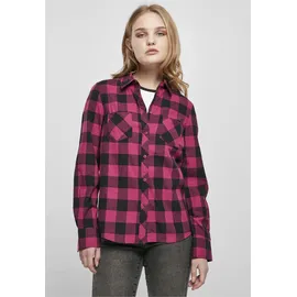 URBAN CLASSICS Hemd Ladies Turnup Checked Flanell Shirt Wildviolet/Black L