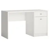 Idimex Schreibtisch Selina mit 1 Schublade & 1 Tür weiß - Moderner Holz-Schreibtisch mit viel Stauraum, für Home-Office und Arbeiten