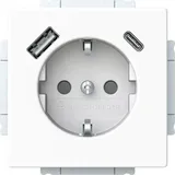 Busch-Jaeger SCHUKO USB-Steckdosen-Einsatz Safety+ mit USB A/C, studioweiß 20 EUCB2USBAC-84
