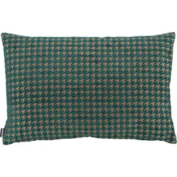 Dekokissen H.O.C.K. "Coven", bunt (grün, goldfarben, gemustert), B:40cm H:10cm L:60cm, Polyacryl, Polyester, Dekokissen_Sitzkissen_Kissenhüllen, mit Hahnentrittmuster, Kissenhülle mit Füllung, 1 Stück