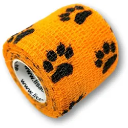 LisaCare selbstklebender Verband - Pfote Orange - 5cmx4,5cm 1 St