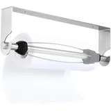 Koncuo Küchenrollenhalter ohne Bohren Schrank Edelstahl Papierrollenhalter Einhand Bedienbarer Küchenrollenhalter Ohne Bohren mit Dämpfungseffekt für Küche,Bad,Selbstklebend oder schraubben(Silber)
