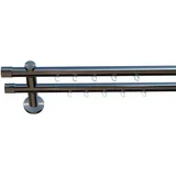 INDEKO Gardinenstange INDEKO "Consul", silber (chrom, glanz), L:270cm Ø:20mm, Aluminium, Gardinenstangen, Innenlauf Komplett-Set inkl. Gleitern und Montagematerial