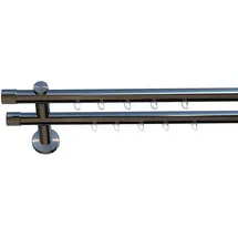 INDEKO Gardinenstange INDEKO "Consul", silber (chrom, glanz), L:270cm Ø:20mm, Aluminium, Gardinenstangen, Innenlauf Komplett-Set inkl. Gleitern und Montagematerial