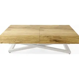 WFL GROUP Cavetta U Braun Eiche 120-200 x 80 x 27-76 cm