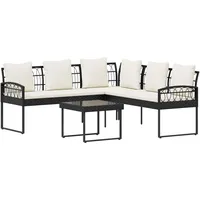 vidaXL Garten-Sofaset 2-tlg. schwarz