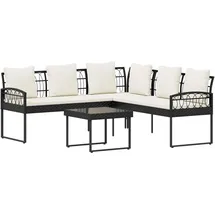 vidaXL Garten-Sofaset 2-tlg. schwarz