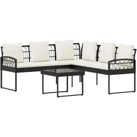 vidaXL Garten-Sofaset 2-tlg. schwarz