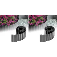 GARDENIX Rasenkante Kunststoff 9m, Höhe 20 cm - Beeteinfassung Gewellte für Blumenbeet - Beetumrandung Kunststoff Grau, Beetbegrenzung, Flexibel, Wetterbeständig, Einfache Montage (Packung mit 2)