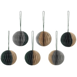 Broste Copenhagen - Christmas Ball Deko-Anhänger, Ø 5 cm, gemische Farben (1) (6er-Set)