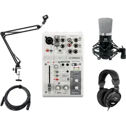 Yamaha AG03 MK2 USB-Audiointerface Weiß Set