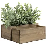 luxuskollektion Blumentopf Set 2er Set 40 x 20 x 20 cm Braun