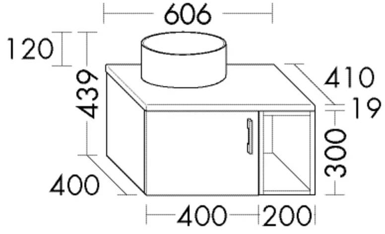 Burgbad Gästebad Konsolenlösung Sys30 PG1 Aqua Nussbaum Dekor Samt/Nussbaum Dekor Samt SHQY060LF6313A0282