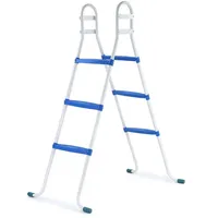 RAMROXX Poolleiter Poolleiter mit 3 blauen Stufen bis 105cm für Bestway Intex Pool, bis zu einer Beckenhöhe von 105cm blau|weiß