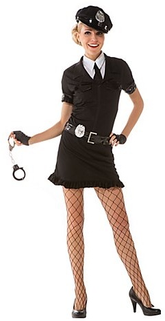 Karnevalskostüm Polizistin, schwarz