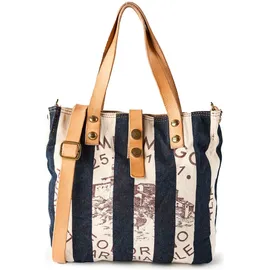 Campomaggi Genziana Shopper Canvas Beige/Blau