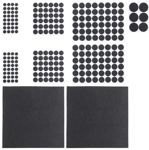 Relaxdays 2400 x Filzgleiter schwarz Schwarz