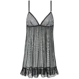 VIVANCE Negligé Damen schwarz-geblümt Gr.80 Cup D