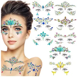 luxuskollektion Glitzersteine Gesicht Festival Set Selbstklebend