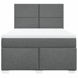 vidaXL Boxspringbett 140 x 200 cm Dunkelgrau