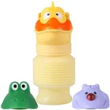 Topcloud Schrumpfbares Urinal, 420 ml, tragbar, mobile Toilette, Urinflasche mit zwei Cartoon-Köpfen, wiederverwendbar, Notfall-Urinal für Kinder, Camping, Auto, Reisen, Stau und Warteschlangen