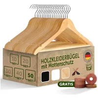 Blumtal Kleiderbügel Holz 50er Set - Holzbügel mit 360°