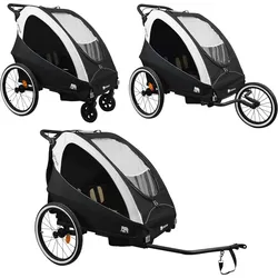 Deryan 3-in-1 Fahrradanhänger - Buggy - Fahrradanhänger Schwarz EINHEITSGRÖSSE