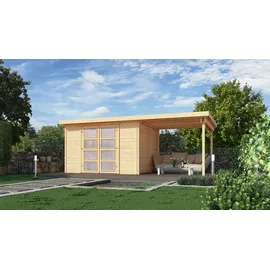 Weka Gartenhaus 321 B 4,89 x 2,5 m natur inkl. Anbau