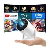 Mini Beamer 4k Heimkino Unterstützt Android 14, LYNCAST Mini projektor Tragbarer Projektor mit Bluetooth 5 & WiFi 6, 4K Unterstützung biemer für Telefon/TV Stick/HDMI/PS5/iOS