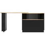 IDEASY Bartisch 90 x 45 x 100 cm, Moderner ausziehbarer Essbar (ausziehbarer Esstisch mit Ablageflächen und Changhong-Glas), Um 360° drehbare Bistrotisch für Küchen und Restaurants schwarz
