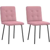 vidaXL - Esszimmerstühle 2 Stk. Rosa Samt