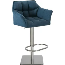 CLP Barhocker Damaso Stoff blau/edelstahl