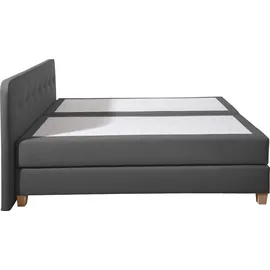 Home Affaire Boxspringbett »Fargo« inkl. Topper, in 3 Matratzenarten, in Samt- oder Strukturstoff grau